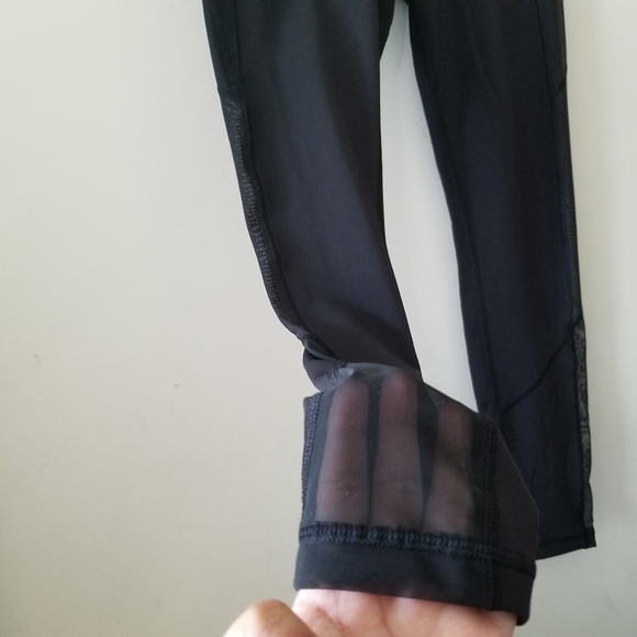 Lululemon Body Con Tight Black Size 8 W5AI8S Mesh Panel - Picture 13 of 16